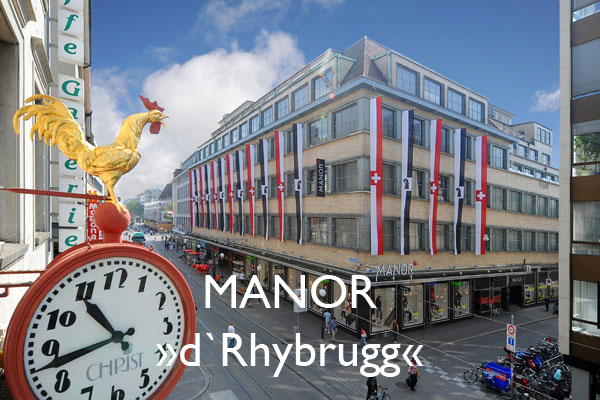 BASEL – Shopping - MANOR, »d'Rhybrugg« - Greifengasse 22