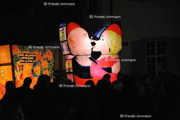 BASEL - Fasnacht 2012 - Laternenausstellung auf dem Münsterplatz