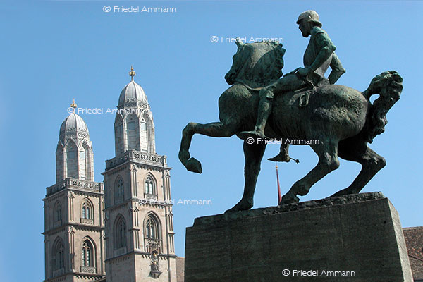 SCHWEIZ – Zürich – Grossmünster, Hans Waldmann-Denkmal