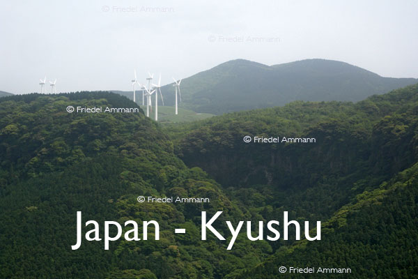 WORLD – Japan – Wind Turbines, Kyushu Mountains