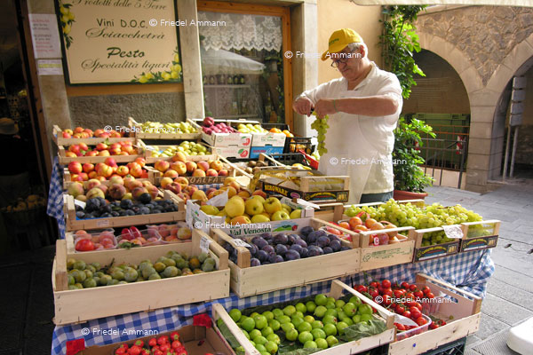 WIRTSCHAFT / ECONOMY - Dienstleistung / Service – Früchtehändler / Fruit Merchant, Cinque Terre, Italia